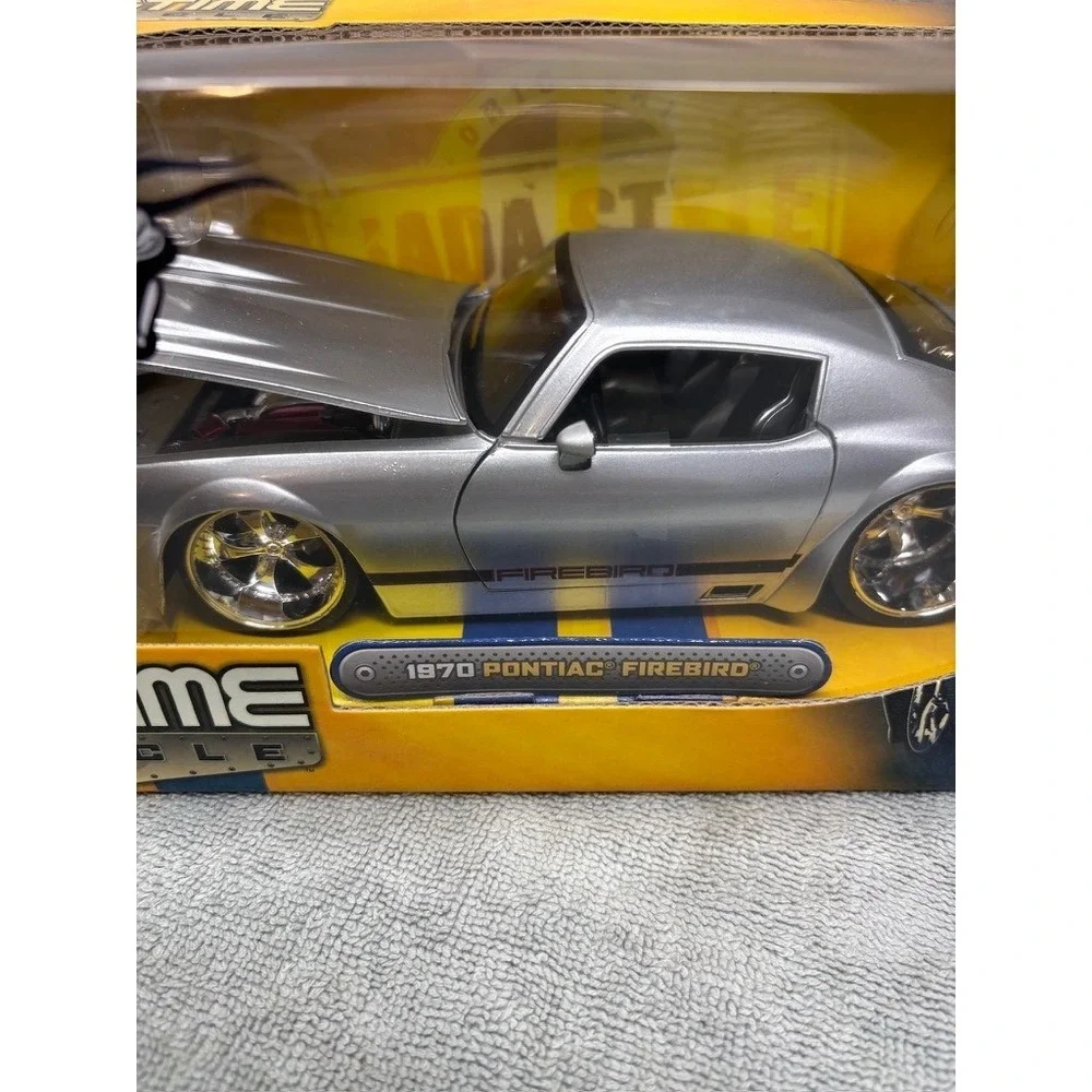 Vtg Jada Toys Bigtime Muscle 1970 Pontiac Firebird Silver 1:24 Die Cast‎ Metal